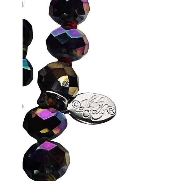 Kirks Folly Single Strand Purple Shimmer Bead Flapper Necklace (6281) - Picture 6 of 6